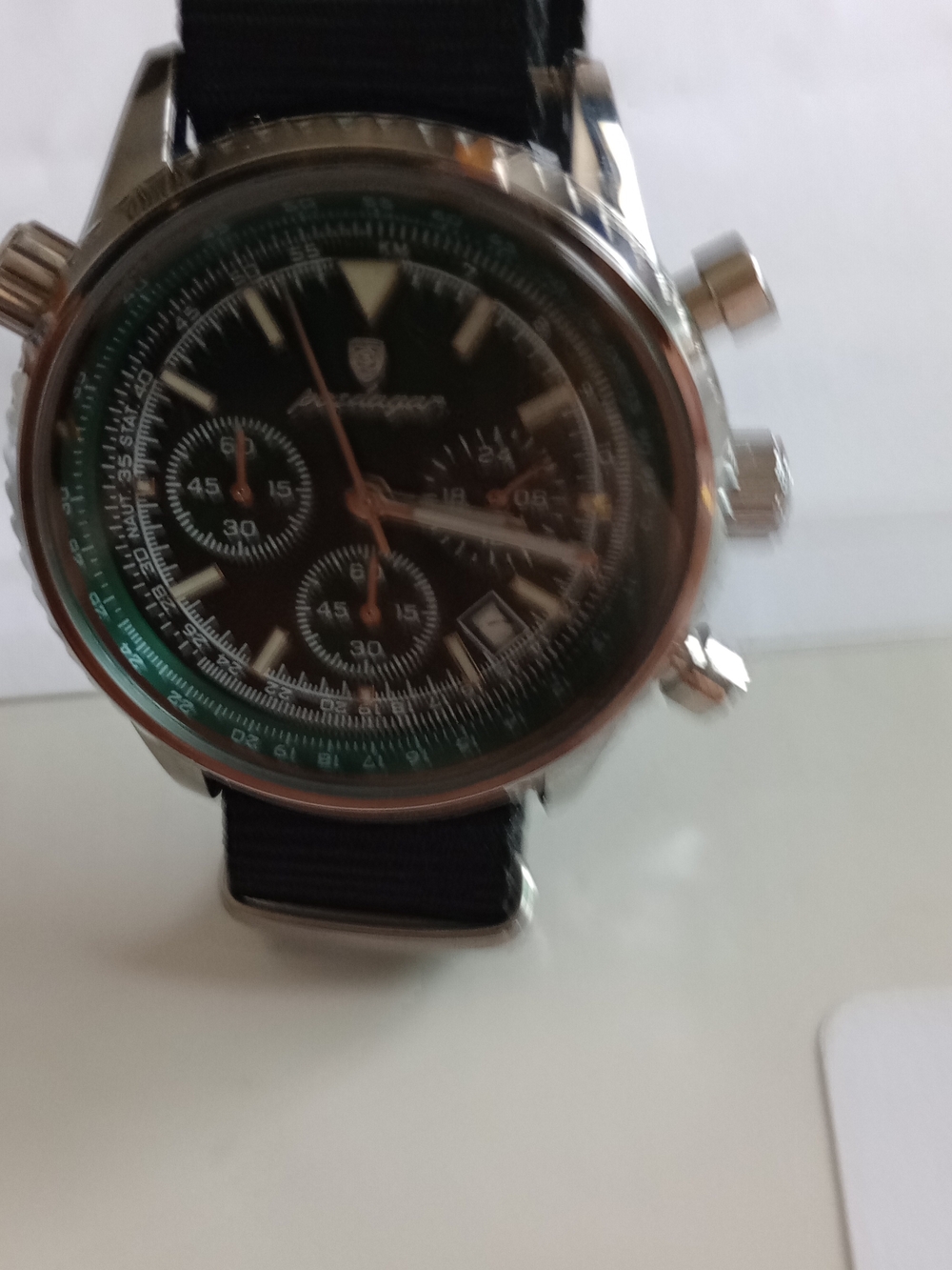 Poedager Men's Green Chronograph Watch Pre-owned - Picture 6 of 10